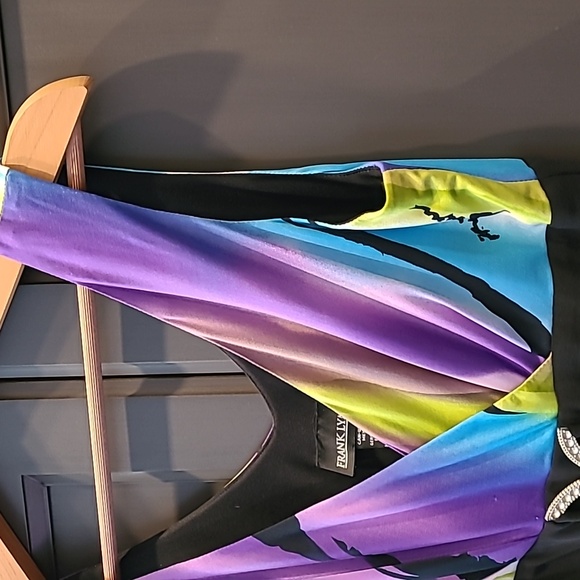 Never worn multicolored Frank Lyman size 10 water colour look sleeveless dress - Picture 4 of 9